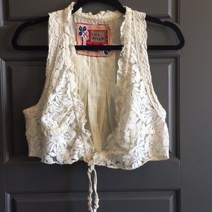 Free People Tie Front Festival Vest Size 2